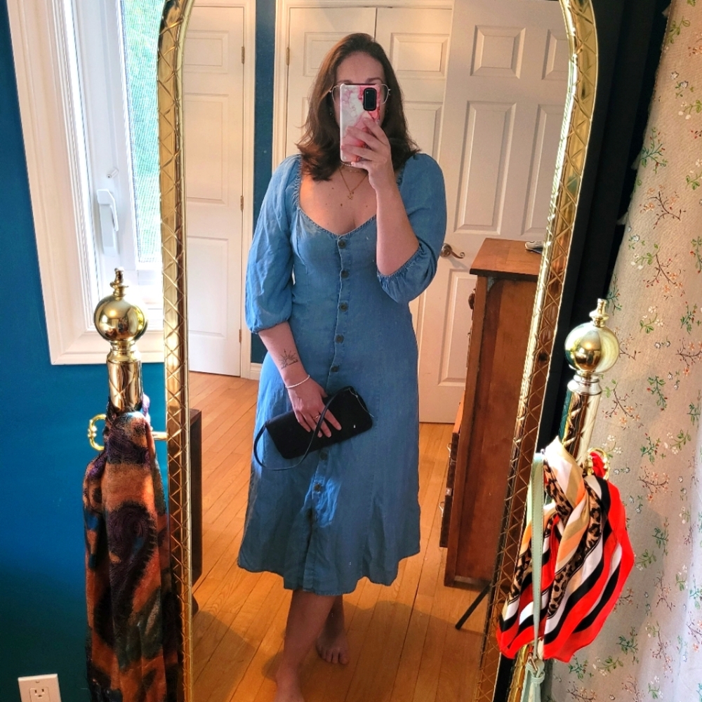 "Ready to wear" Denin midi dress + purse